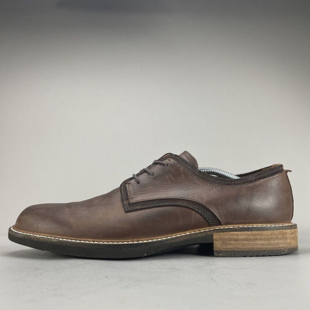 ECCO Men's EU 45 US 11-11.5 Plain Toe Comfort Dress Shoes Leather Brown Oxfords